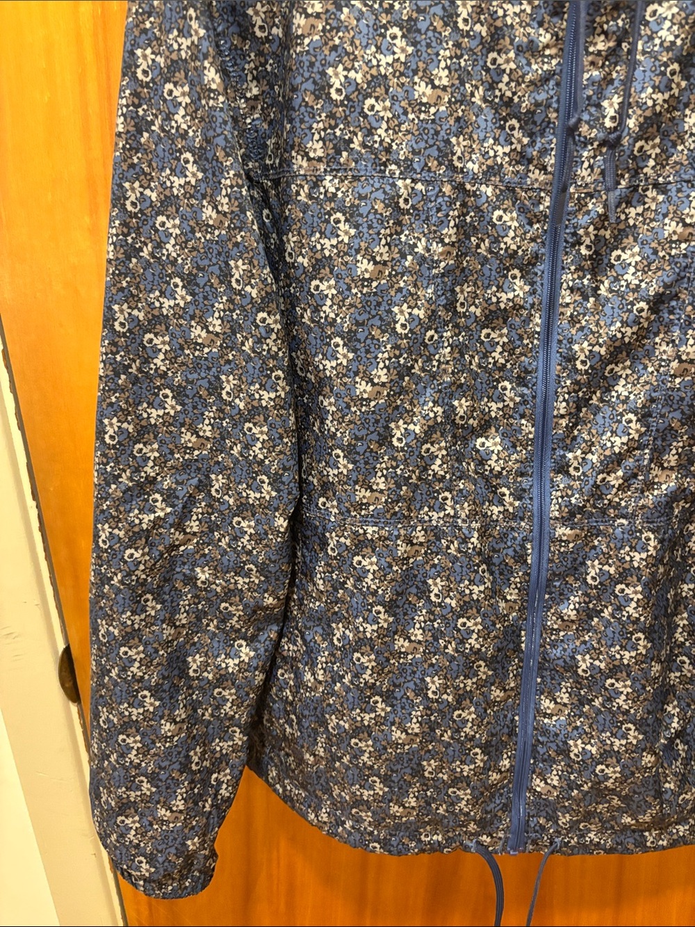 Columbia Blue Floral Hooded Windbreaker Jacket - Picture 5 of 10